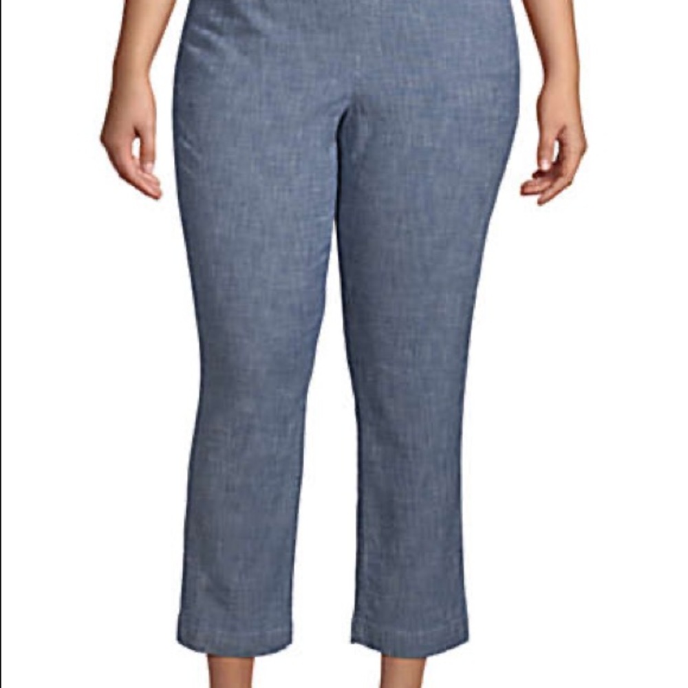 Chambray land’s end capris